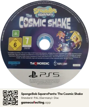 SpongeBob SquarePants: The Cosmic Shake PlayStation 5, PAL disc
