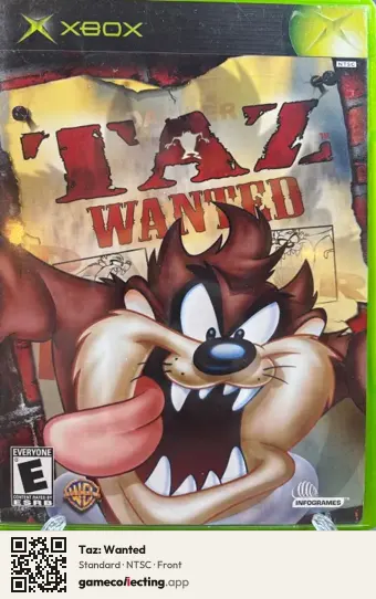 Taz: Wanted Xbox, NTSC box front