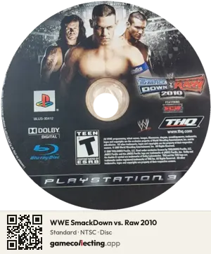 WWE SmackDown vs. Raw 2010 PlayStation 3, NTSC disc