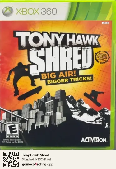 Tony Hawk: Shred Xbox 360, NTSC box front