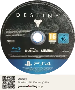Destiny PlayStation 4, PAL disc