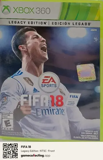 FIFA 18 Xbox 360, NTSC box front
