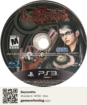 Bayonetta PlayStation 3, NTSC disc