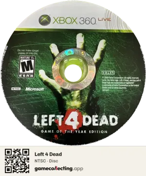 Left 4 Dead Xbox 360, NTSC disc