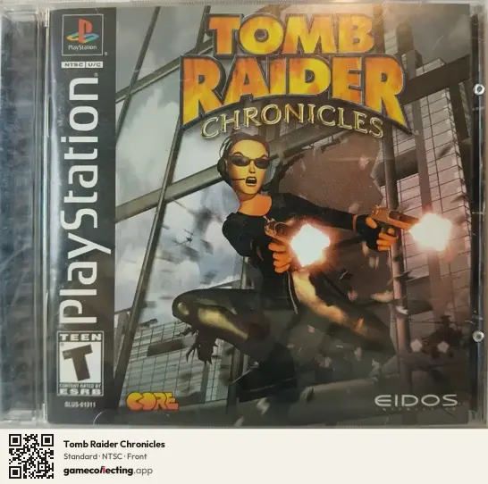 Tomb Raider Chronicles PlayStation, NTSC box front