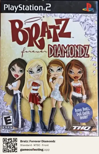 Bratz: Forever Diamondz PlayStation 2, NTSC box front