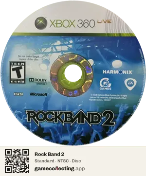 Rock Band 2 Xbox 360, NTSC disc