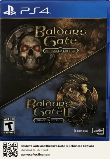 Baldur's Gate and Baldur's Gate II: Enhanced Editions PlayStation 4, NTSC box front