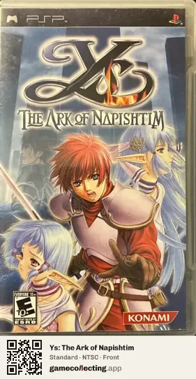 Ys: The Ark of Napishtim PlayStation Portable, NTSC box front
