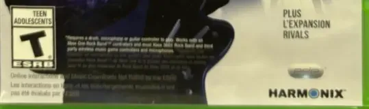 Rock Band 4, the ESRB box on its front