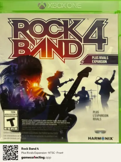 Rock Band 4 Xbox One, NTSC box front