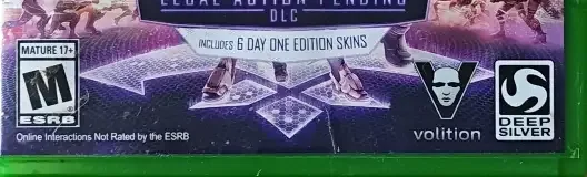 Agents of Mayhem, the ESRB box on its front