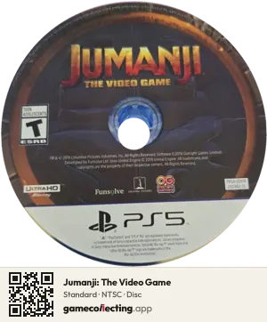 Jumanji: The Video Game PlayStation 5, NTSC disc