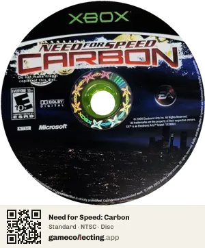 Need for Speed: Carbon Xbox, NTSC disc