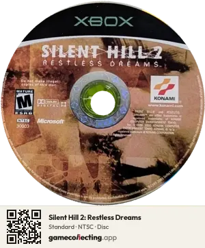 Silent Hill 2: Restless Dreams Xbox, NTSC disc
