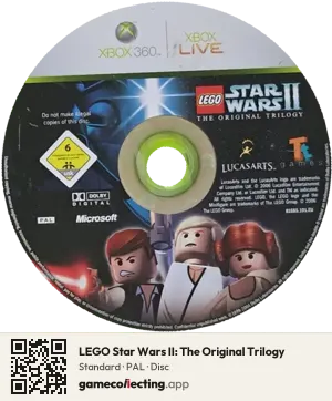LEGO Star Wars II: The Original Trilogy Xbox 360, PAL disc