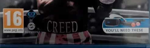 Creed: Rise to Glory, the PEGI square on its front