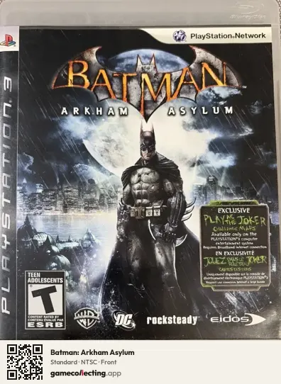 Batman: Arkham Asylum PlayStation 3, NTSC box front