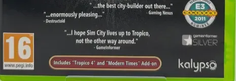 Tropico 4, the PEGI square on its front