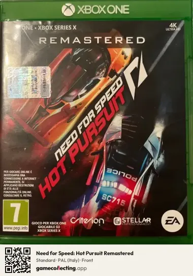 Need for Speed: Hot Pursuit Remastered Xbox One, Italy box front