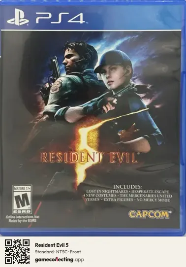 Resident Evil 5 PlayStation 4, NTSC box front