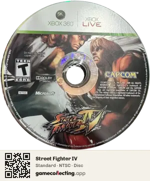 Street Fighter IV Xbox 360, NTSC disc