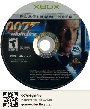 007: Nightfire Xbox, NTSC disc