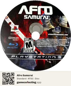 Afro Samurai PlayStation 3, NTSC disc
