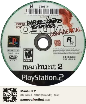 Manhunt 2 PlayStation 2, NTSC disc