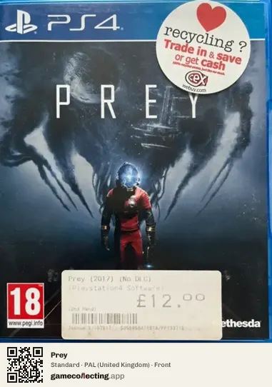 Prey PlayStation 4, United Kingdom box front