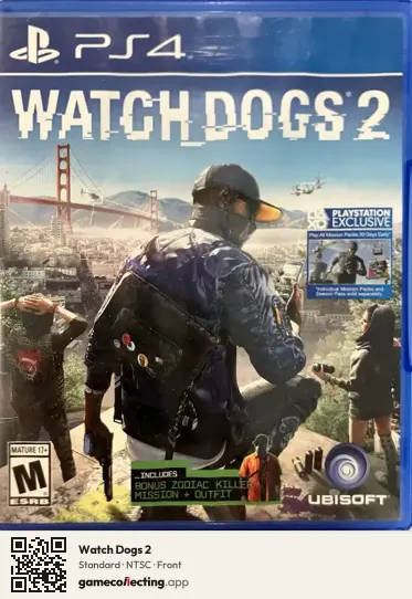 Watch Dogs 2 PlayStation 4, NTSC box front