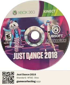 Just Dance 2018 Xbox 360, NTSC disc