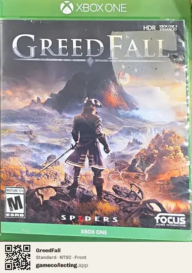 GreedFall Xbox One, NTSC box front