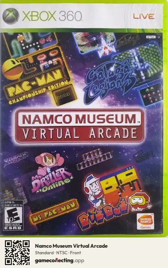 Namco Museum Virtual Arcade Xbox 360, NTSC box front