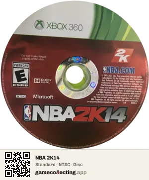 NBA 2K14 Xbox 360, NTSC disc