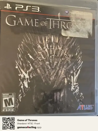Game of Thrones PlayStation 3, NTSC box front