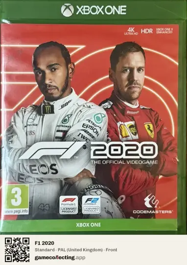 F1 2020 Xbox One, United Kingdom box front