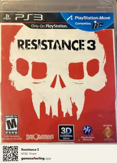 Resistance 3 PlayStation 3, NTSC box front