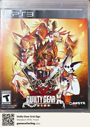 Guilty Gear Xrd: Sign PlayStation 3, NTSC box front