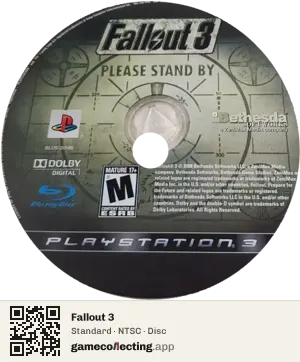 Fallout 3 PlayStation 3, NTSC disc