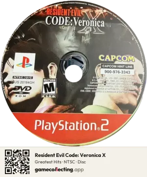 Resident Evil Code: Veronica X PlayStation 2, NTSC disc