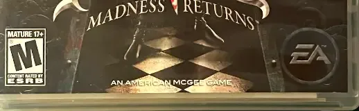 Alice: Madness Returns, the ESRB box on its front