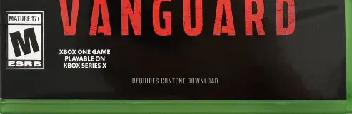 Call of Duty: Vanguard, the ESRB box on its front