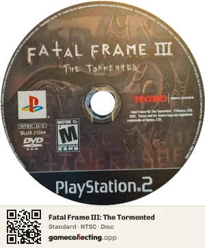 Fatal Frame III: The Tormented PlayStation 2, NTSC disc