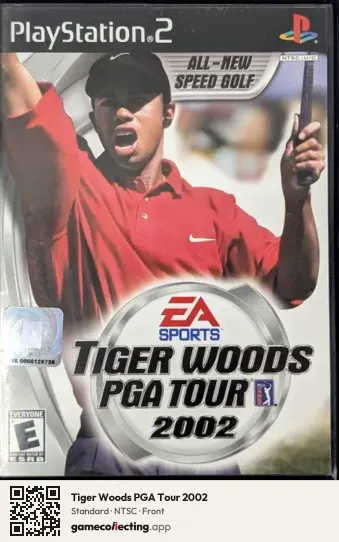 Tiger Woods PGA Tour 2002 PlayStation 2, NTSC box front