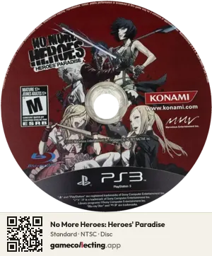 No More Heroes: Heroes' Paradise PlayStation 3, NTSC disc
