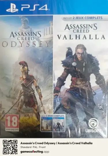Assassin's Creed Odyssey / Assassin's Creed Valhalla PlayStation 4, PAL box front