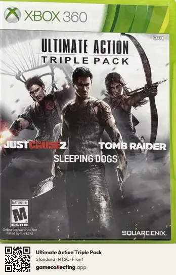 Ultimate Action Triple Pack Xbox 360, NTSC box front