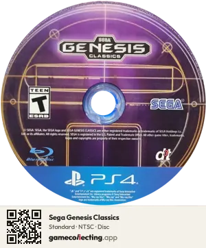 Sega Genesis Classics PlayStation 4, NTSC disc