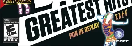 Just Dance: Greatest Hits, the ESRB box on its front